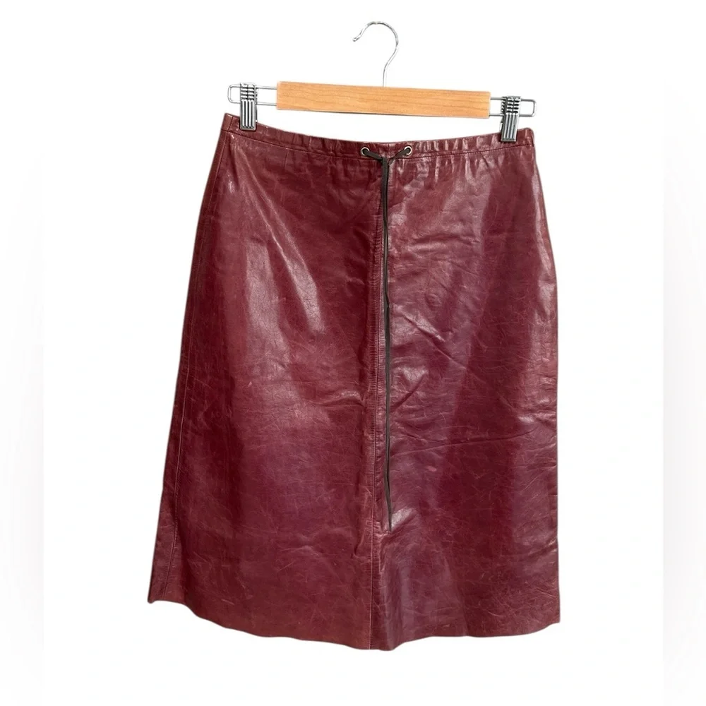 Vintage Banana Republic Real Leather Skirt, Holiday 2000 Y2K, Size 0